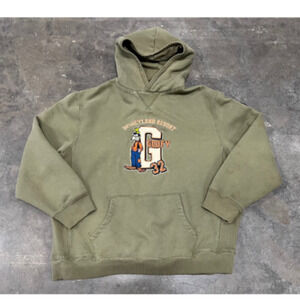 Disneyland Resort Men's Olive Green Goofy Graphic Pullover Hoodie Size XL